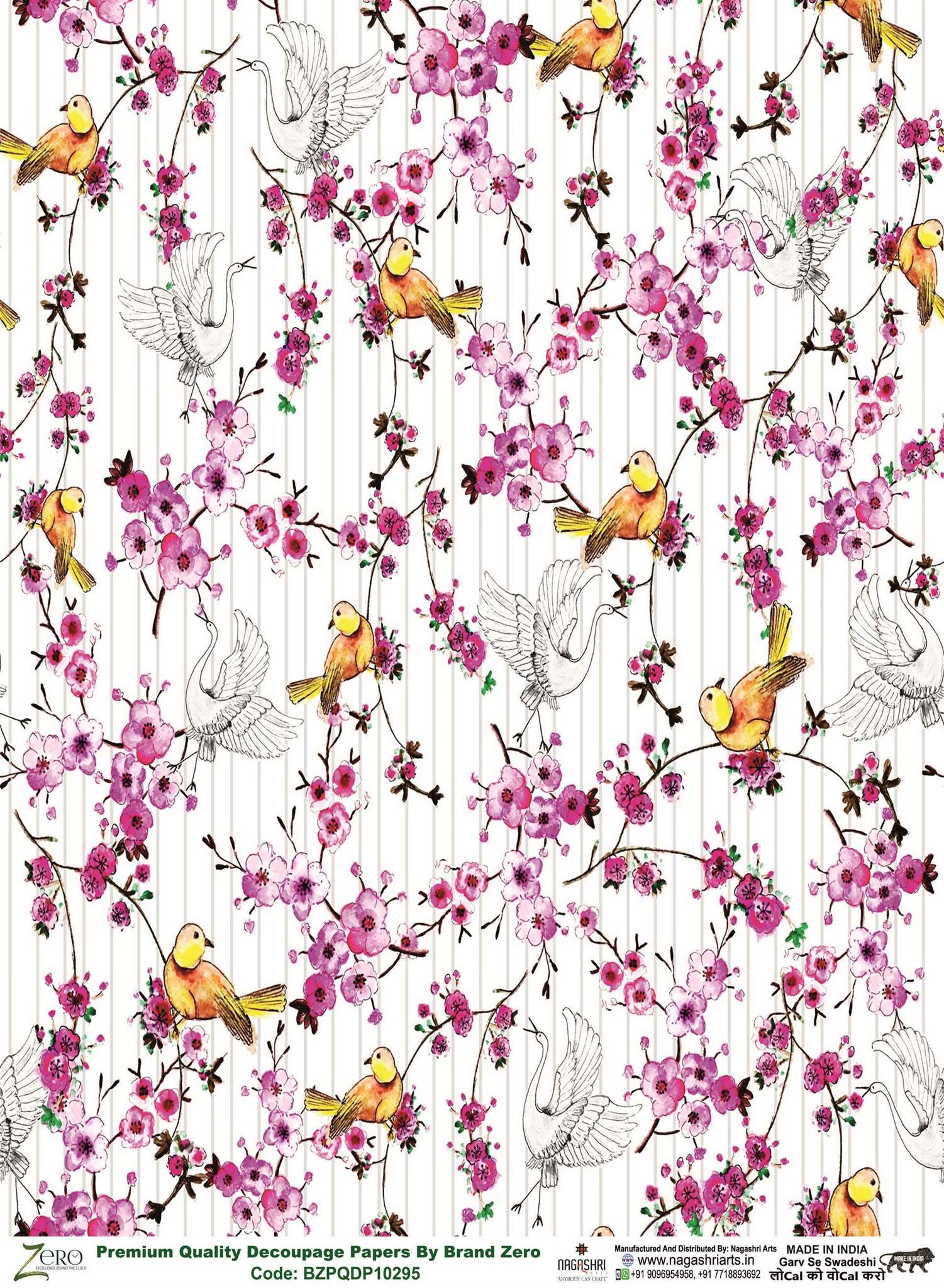 Brand Zero Premium Quality Decoupage Paper Pack of Two - Design Code: BZPQDP10295