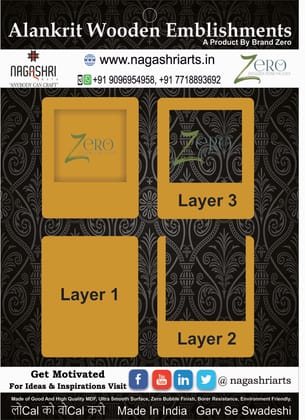 Brand Zero MDF Photo Frame Design 3 - 3 Inches By 4 Inches