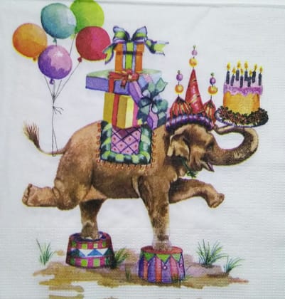 Decoupage Napkin / Tissue papers - 33cm by 33cm - Birthday