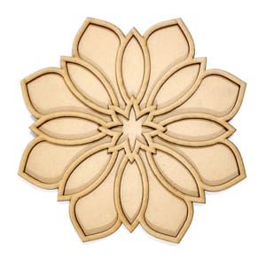 Brand Zero Double Layer MDF Rangoli Base - Design 1005 - Select Your Preference Of Size & Thickness