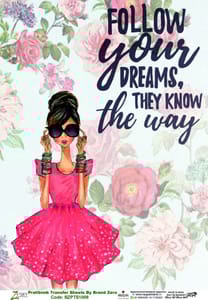 Brand Zero Pratibimb Transfer Sheets - BZPTS1009-Follow Your Dreams
