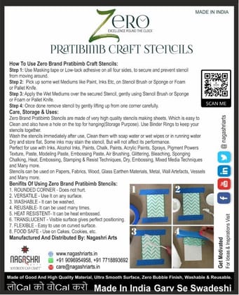 Brand Zero Pratibimb Craft Stencil - Code: BZPCS-0013 - Select Your Preferred Size
