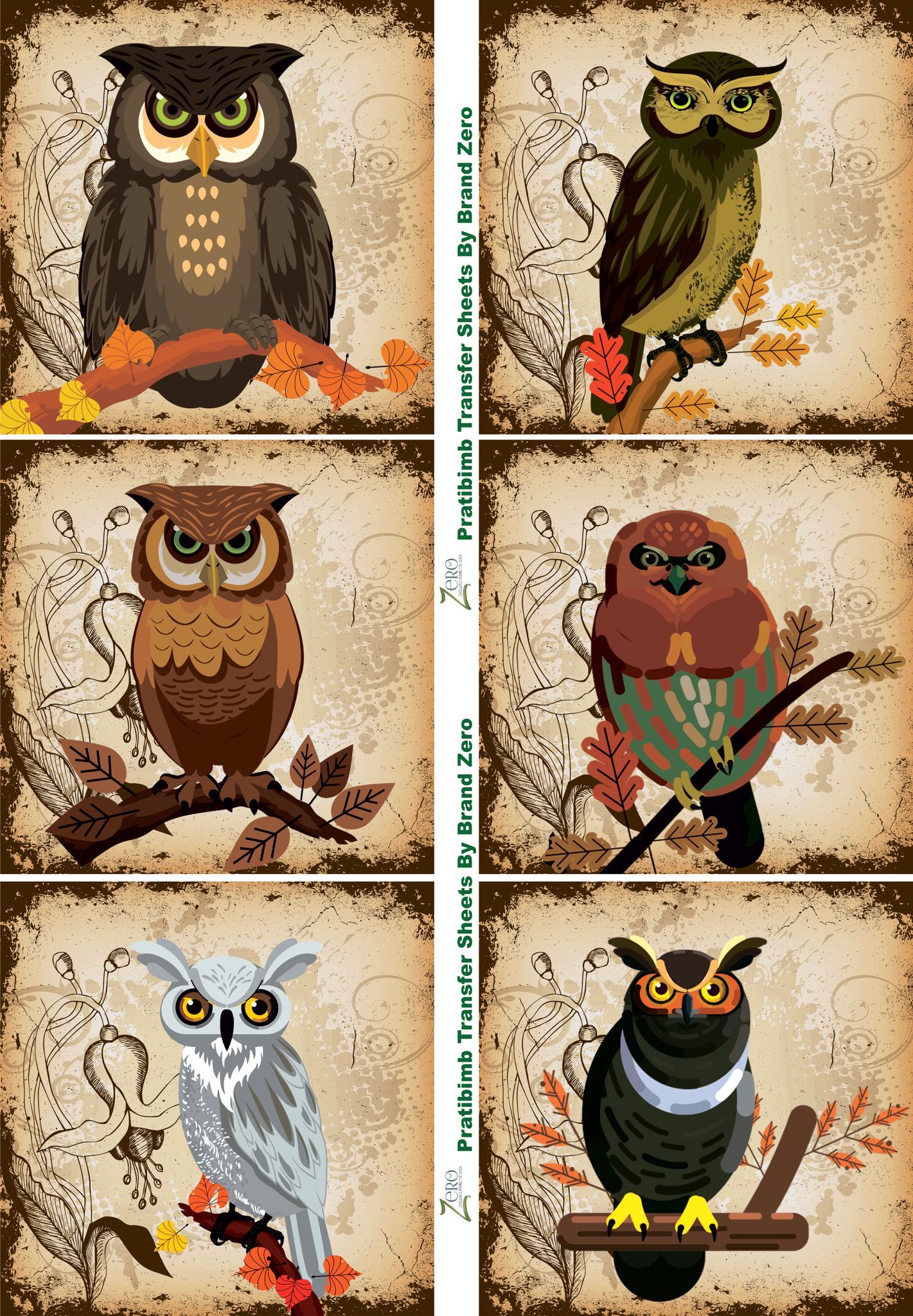 Brand Zero Pratibimb Transfer Sheets - Birds All Around 2