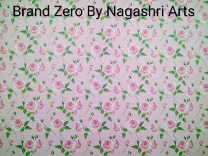 Brand Zero 120 Gsm Decoupage Paper - 23 Inches By 35 Inches Pack of 1 -  Pink Background With Pink Roses Paper