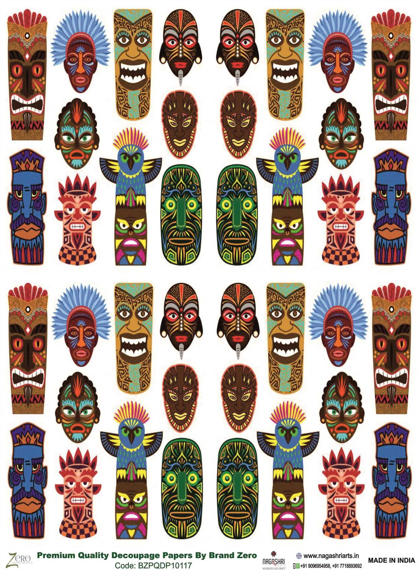 Brand Zero Premium Quality Decoupage Paper Pack of Two - Design Code: BZPQDP10117