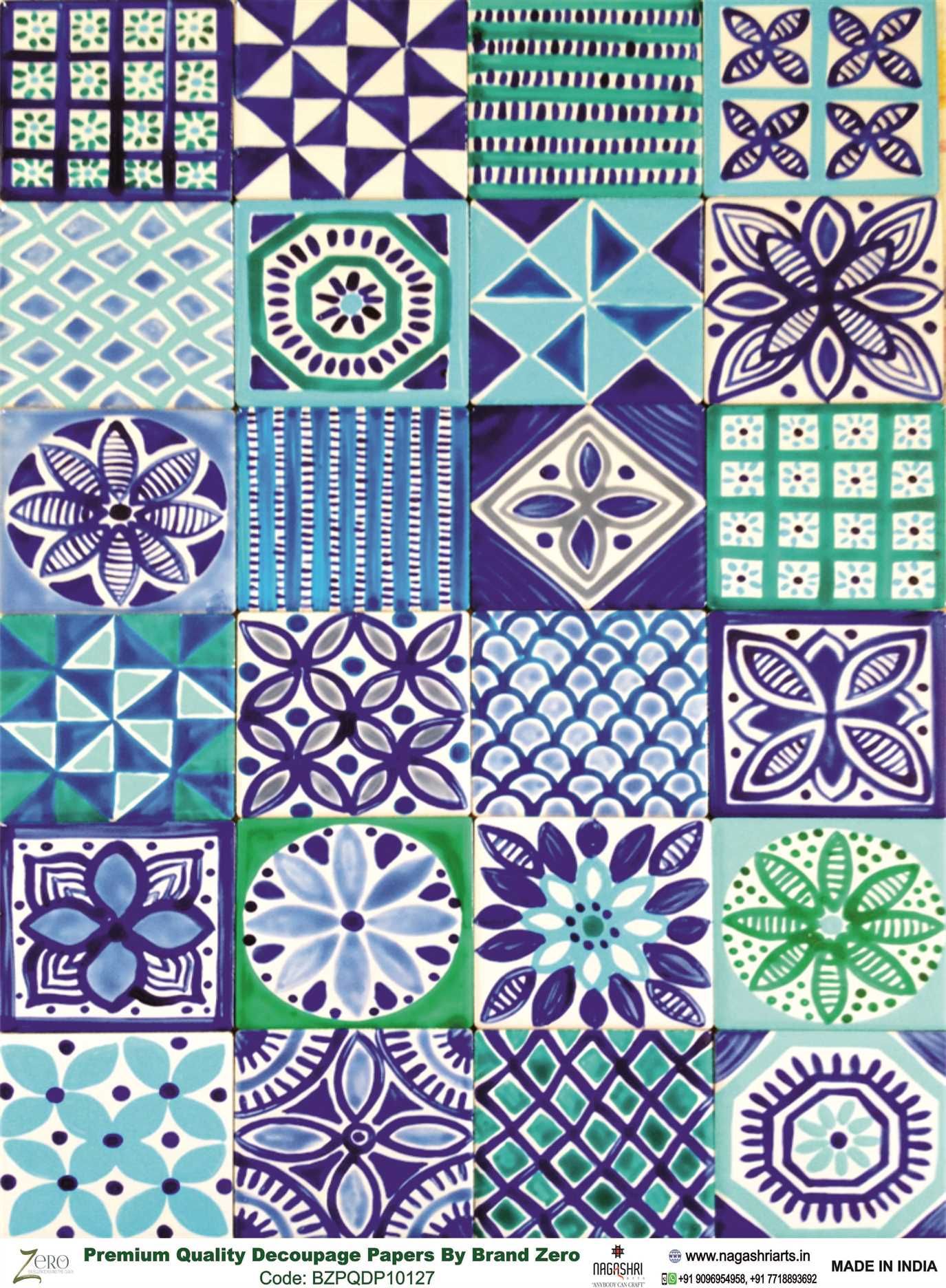 Brand Zero Premium Quality Decoupage Paper Pack of Two - Design Code: BZPQDP10127