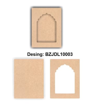 Brand Zero Plain MDF Diy Jharokha Bases Double Layer -  Design BZJDL10003 - Select Your Preference Of Size & Thickness