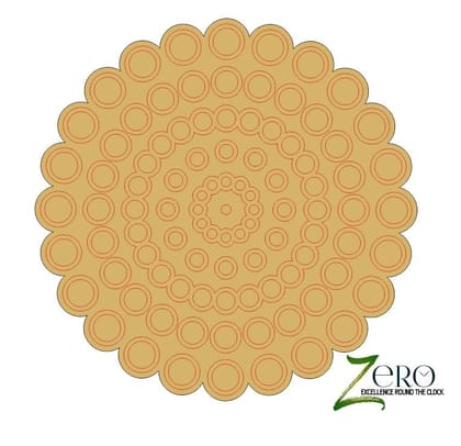 Brand Zero Pre Marked MDF Base - Mandala Design 4 - Select Your Preference Of Size & Thickness
