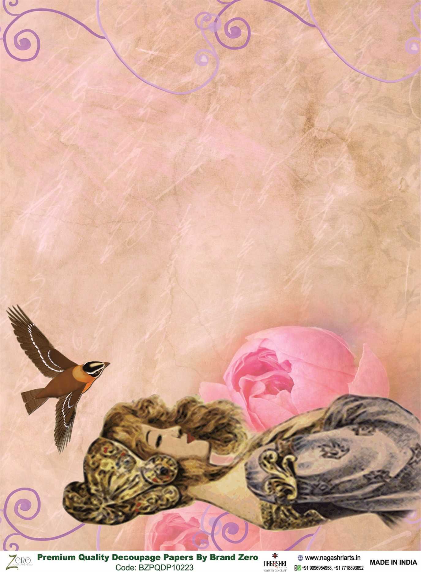 Brand Zero Premium Quality Decoupage Paper Pack of Two - Design Code: BZPQDP10223