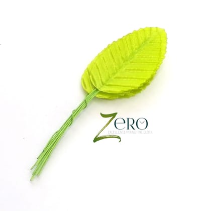 Bunch of 10 Pcs Hand Made Fabric Leaves - Light Green Color Bunch of 10 Pcs Hand Made Fabric Leaves - Light Green Color