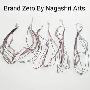 Brand Zero Organza Ribbon Necklace Cords For Jewellery Making -  Light Brown - Pack Of 5 pc