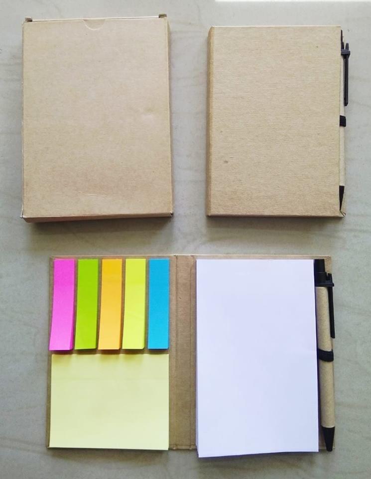 Diary with Cardboard Folio Case with Clip Writing Pad and Ballpoint Pen.   ( bent on edges)