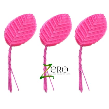 Bunch of 30 Pcs Hand Made Fabric Leaves - Pink Color