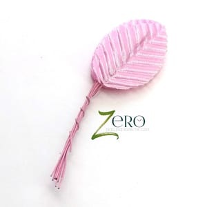 Bunch of 10 Pcs Hand Made Fabric Leaves - Light Pink Color