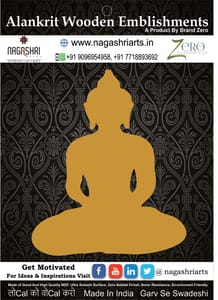 Brand Zero MDF Emblishment Meditation Buddha Design 8 - Select Your Preference Of Size & Thickness