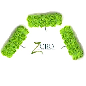 Bunch of 36 Pcs Hand Made Foam Flower Small - Green Color