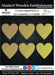 Brand Zero MDF Heart Coasters - Pack of 6 pcs (4 MM Thickness)