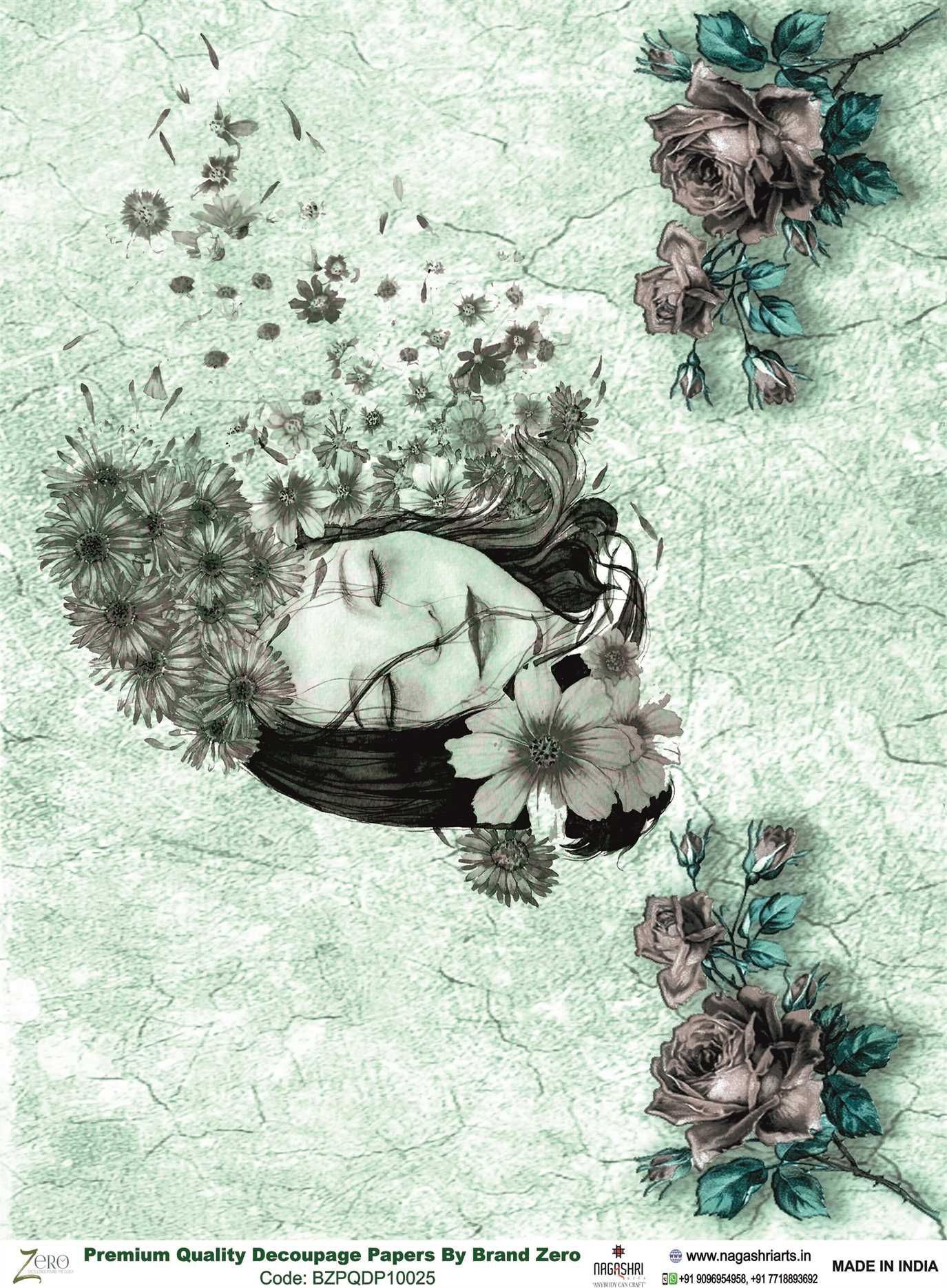 Brand Zero Premium Quality Decoupage Paper Pack of Two - Design Code: BZPQDP10025