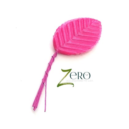 Bunch of 10 Pcs Hand Made Fabric Leaves - Pink Color