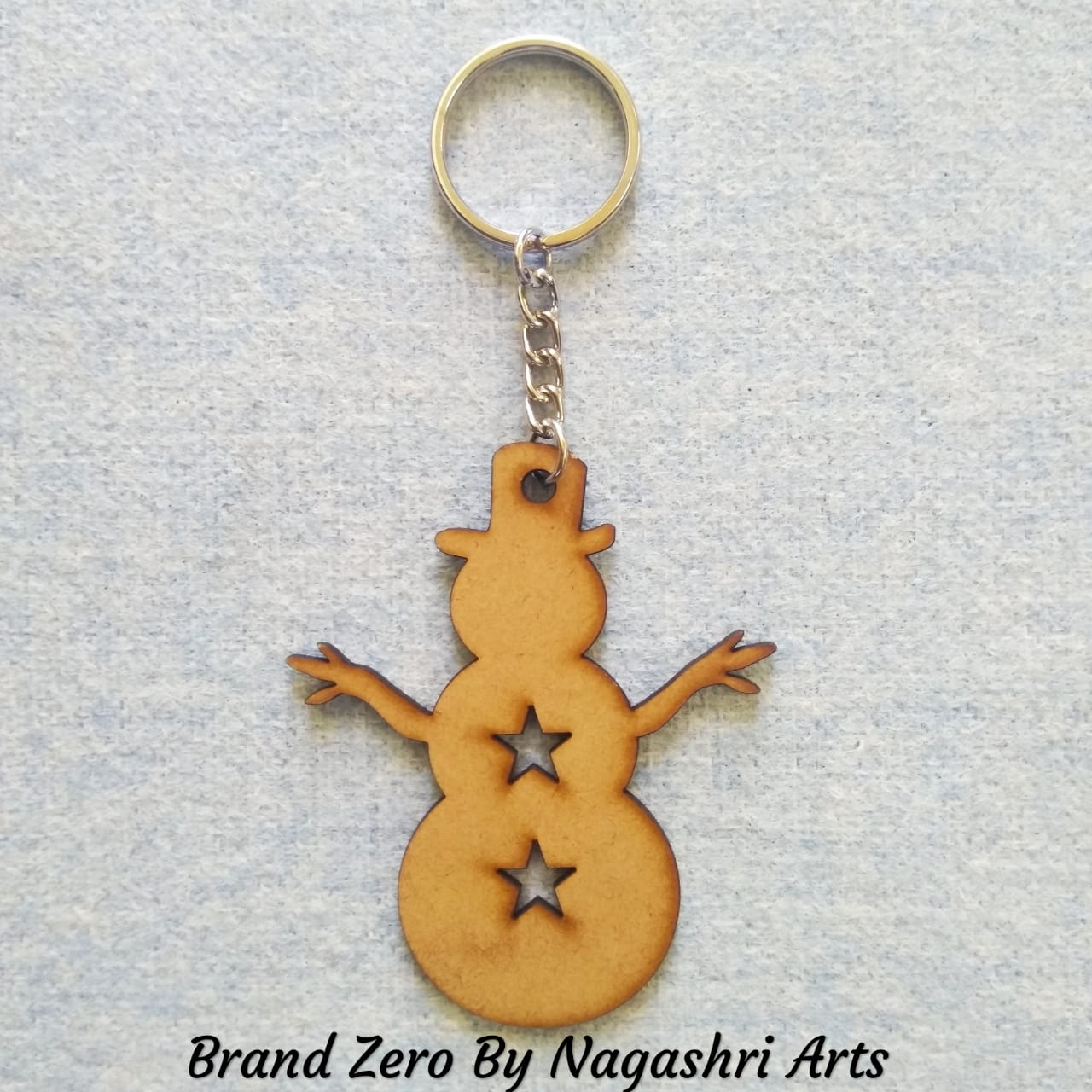 Brand Zero MDF Key Chain Snow Man Design - Select Your preferred Size & Thickness