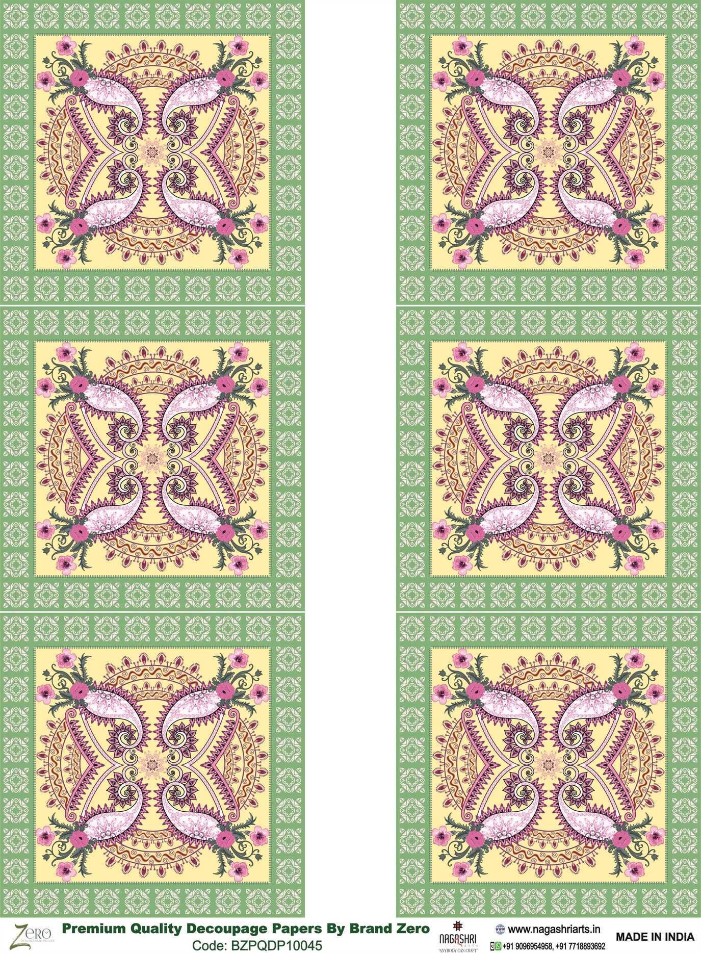 Brand Zero Premium Quality Decoupage Paper Pack of Two - Design Code: BZPQDP10045