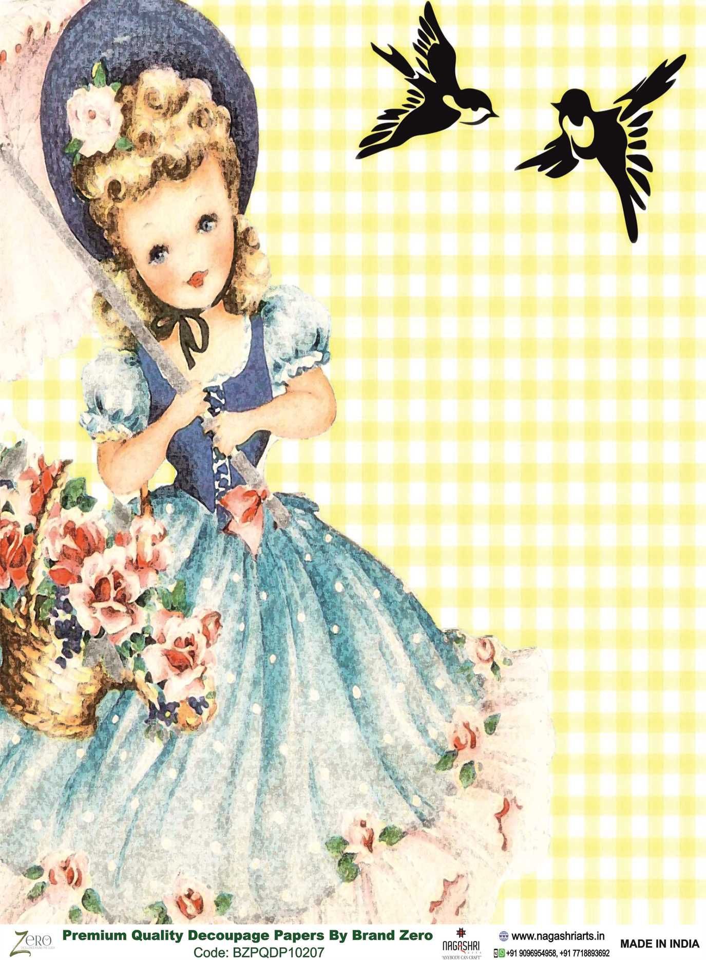 Brand Zero Premium Quality Decoupage Paper Pack of Two - Design Code: BZPQDP10207