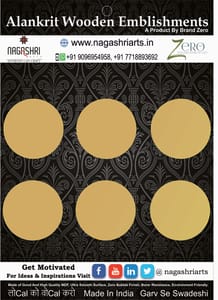 Brand Zero Circle Coaster - 3.4 Inches Diameter- 4mm Thick - Pack of 6 Pcs