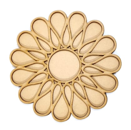 Brand Zero Double Layer MDF Rangoli Base - Design 1002 - Select Your Preference Of Size & Thickness
