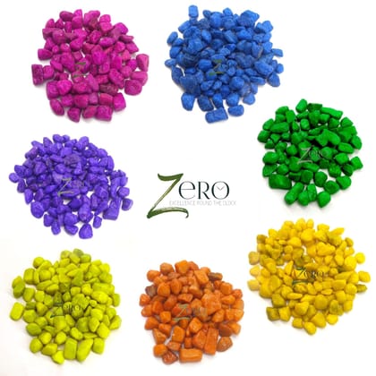 Brand Zero - Combo of 7 Color Pebbles Glossy Stones - 200 Gms In Each Color Brand Zero - Combo of 7 Color Pebbles Glossy Stones - 200 Gms In Each Color