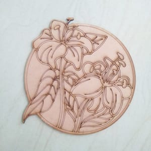 Brand Zero Pre Marked MDF Base - Floral Design 2 - Select Your Preference Of Size & Thickness