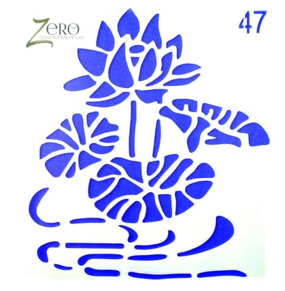 Imported Stencils- 5"*5"- Lotus Floral Graphic Design Background