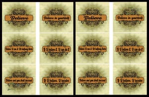 Brand Zero Luxury Speciality Decoupage Paper - Believe Quotes 1 Tiles