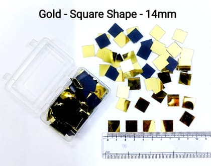 Gold Mirror Cutouts for Lippan Art - Square Shape - 14mm - Select Your Quantity