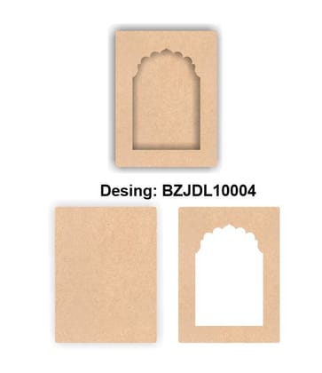 Brand Zero Plain MDF Diy Jharokha Bases Double Layer -  Design BZJDL10004 - Select Your Preference Of Size & Thickness
