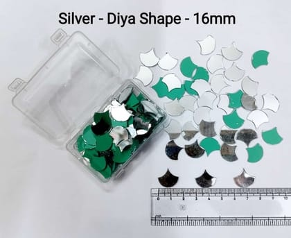 Silver Mirror Cutouts for Lippan Art - Diya Shape - 16mm - Select Your Quantity