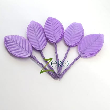 Bunch of 10 Pcs Hand Made Fabric Leaves - Silver Color