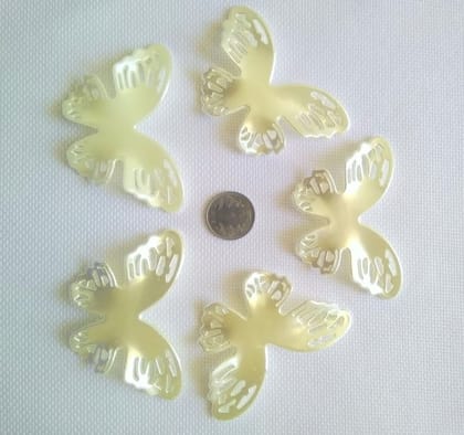 Big Butterfly pearl finish charms - a set of 5 pcs