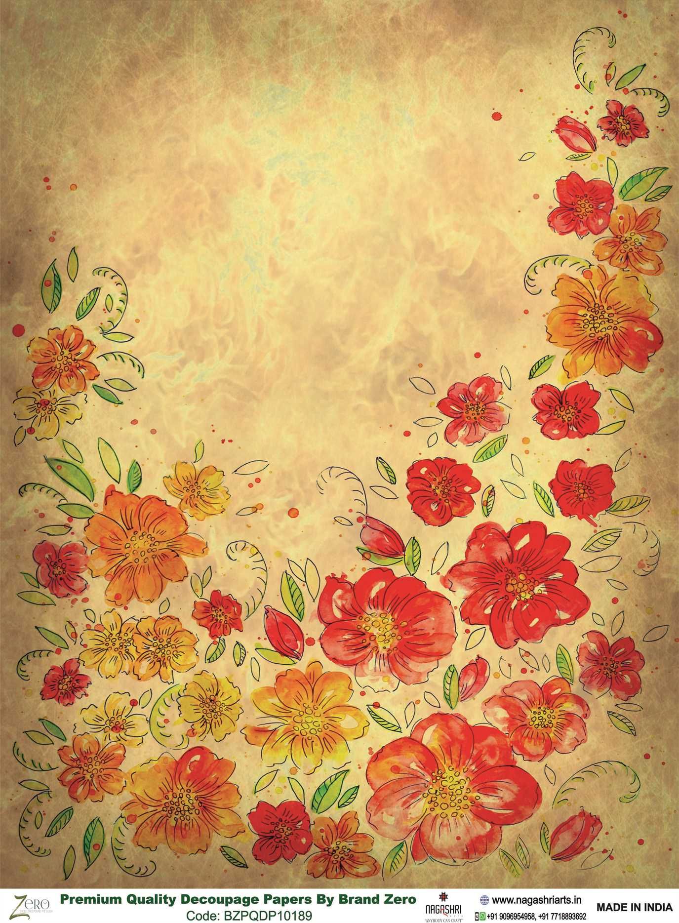 Brand Zero Premium Quality Decoupage Paper Pack of Two - Design Code: BZPQDP10189