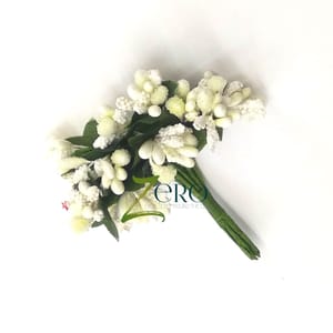 Bunch of 12 Pcs Two Tone Pollan - Off White Color