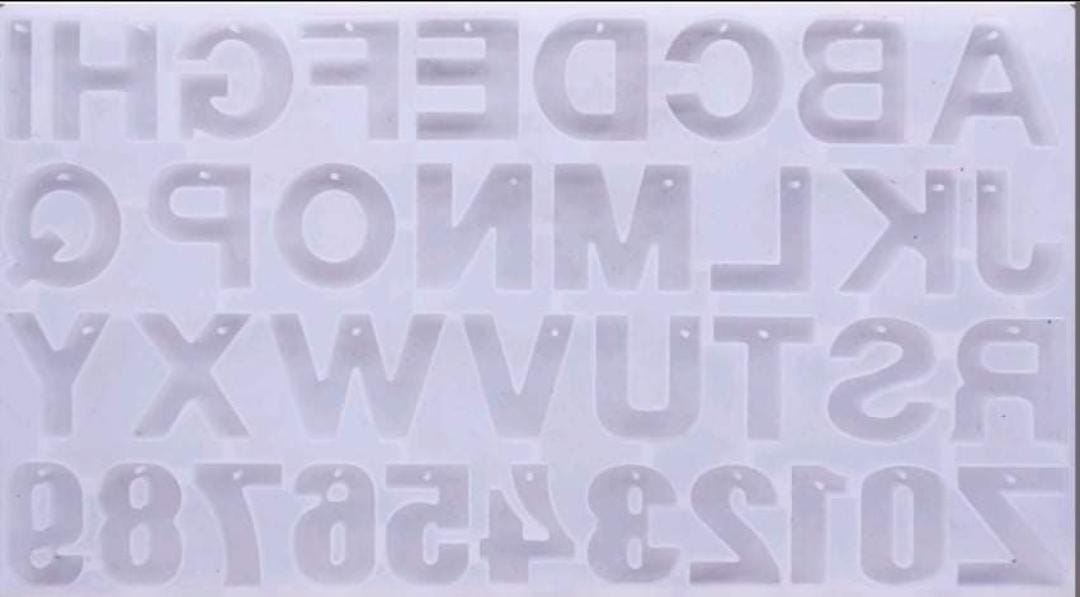 Brand Zero Silicon Mould - Alphabets A to Z And Numbers 0 to 9 - With Hole