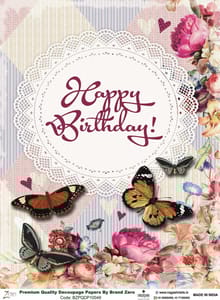 Brand Zero Premium Quality Decoupage Paper Pack of Two - Design Code: BZPQDP10049