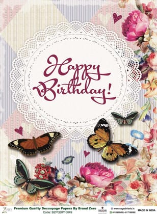 Brand Zero Premium Quality Decoupage Paper Pack of Two - Design Code: BZPQDP10049