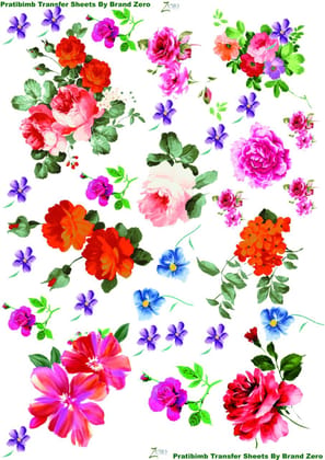 Brand Zero Pratibimb Transfer Sheets - Florals