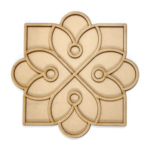 Brand Zero Double Layer MDF Rangoli Base - Design 1014 - Select Your Preference Of Size & Thickness