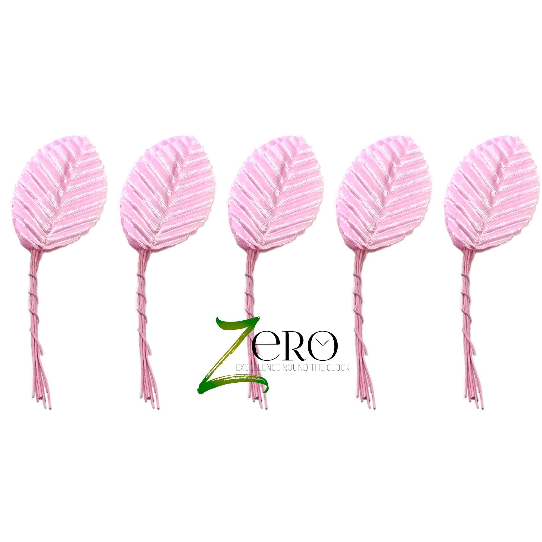 Bunch of 50 Pcs Hand Made Fabric Leaves - Light Pink Color