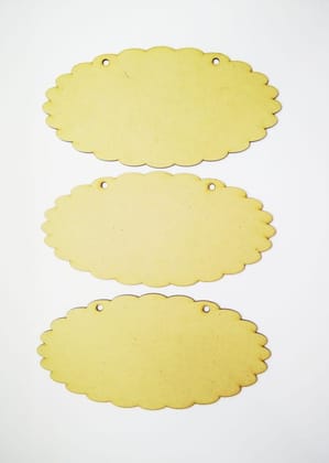 Brand Zero MDF Scallop Name Plate - Pack of 3 Pcs