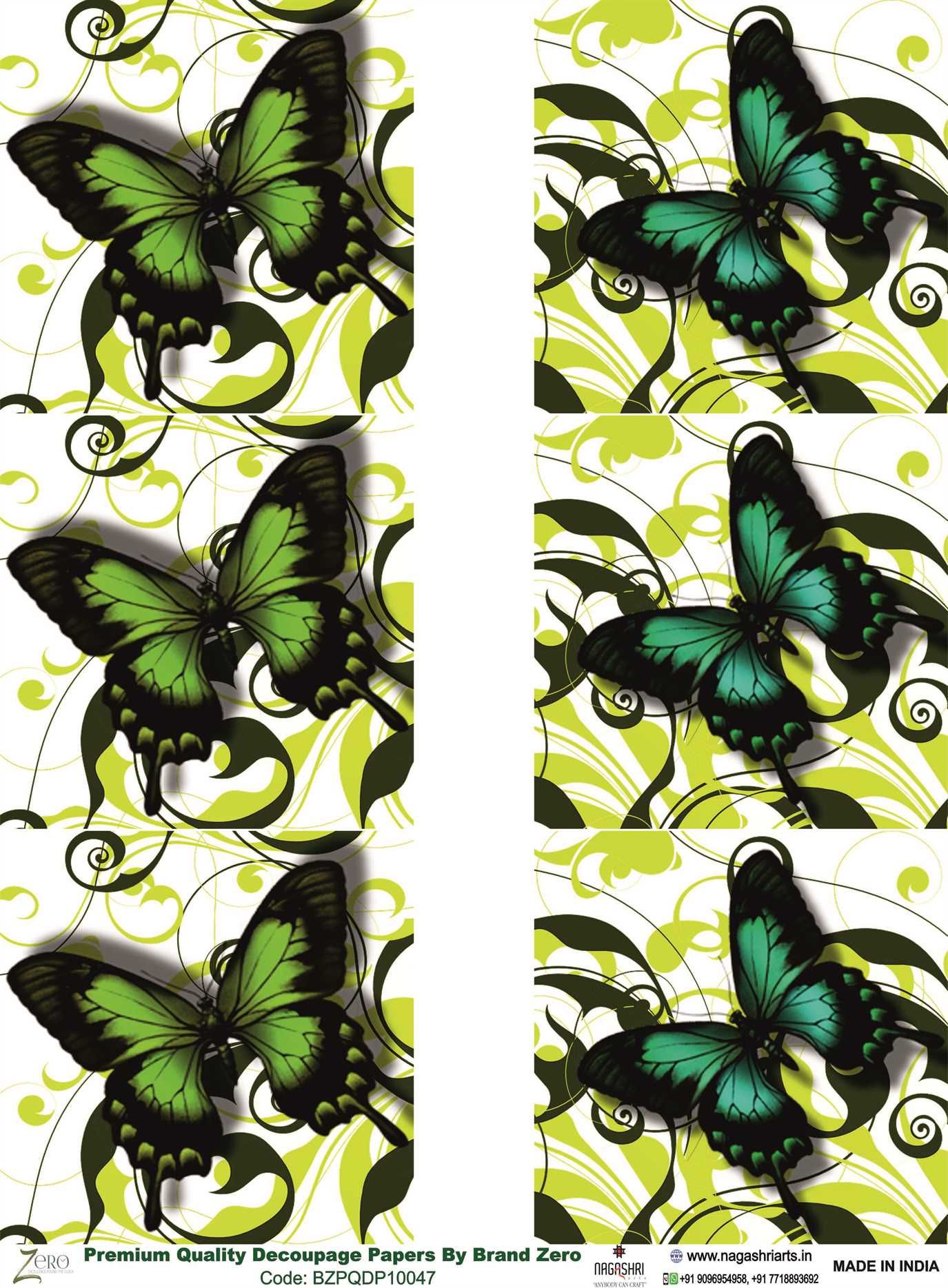 Brand Zero Premium Quality Decoupage Paper Pack of Two - Design Code: BZPQDP10047