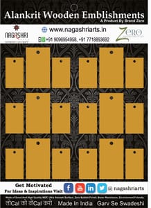 Brand Zero MDF Rectangel Shape Pendant And Earrings Jewelry Base - Six Sets of Pack of 3 Pcs