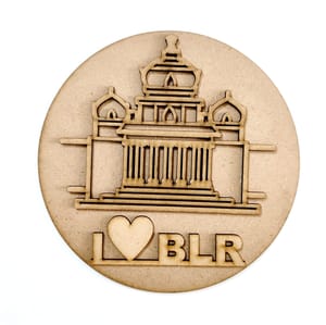 Brand Zero MDF Double Layered Fridge Magnet Design - I LOVE BANGALORE