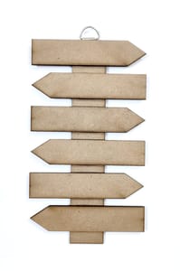 Brand Zero MDF 6 Arrow Plank Wall Hanging Base Design 1 - Size: 8.0 Inches by 4.5 Inches And 4.0 mm Thick